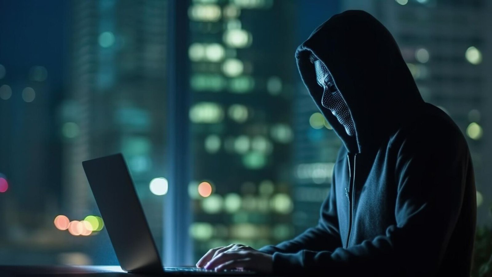 A man in the world of hacking as he is hacking a computer